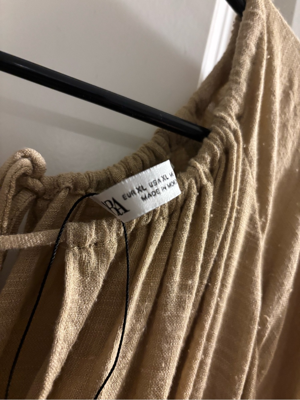 ZARA Beige Dress with Side Tie - Picture 2 of 2